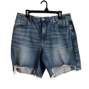Good American Women’s High Rise Jean Shorts Cut Off Stretch Sz 14 32
